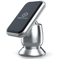 Magnetic Mount, WixGear Universal Stick On Metal Dashboard Magnetic Car Mount Holder, for Cell Phones and Mini Tablets with Fast Swift-snap Technology (Silver)