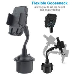 Benefree 2020 New Cup Holder Phone Mount Universal Adjustable Gooseneck Cup Holder Cradle Car Mount for Cell Phone iPhone Xs/XS/Max/X/8/7 Plus/Galaxy/Huawei(Black)