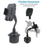 Benefree 2020 New Cup Holder Phone Mount Universal Adjustable Gooseneck Cup Holder Cradle Car Mount for Cell Phone iPhone Xs/XS/Max/X/8/7 Plus/Galaxy/Huawei(Black)