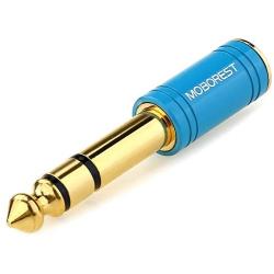 MOBOREST 1/4 Inch Male to 1/8 Inch Female Pure Copper Adapter 6.35mm Stereo Male to 3.5mm Plug Jack Female Stereo Adapter, Can be Used for Conversion Headphone adapte amp adapte Fashion Blue 1PCS