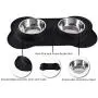 Hubulk Pet Dog Bowls 2 Stainless Steel Dog Bowl with No Spill Non-Skid Silicone Mat + Pet Food Scoop Water and Food Feeder Bowls for Feeding Small Medium Large Dogs Cats Puppies