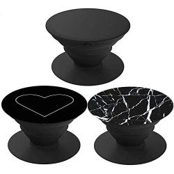 Cell Phones and Tablets Stand (3 Pack) - Black White Heart Marble