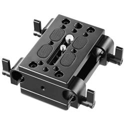 SMALLRIG Camera Tripod Mounting Baseplate w/15mm Rod Clamp Rail Block for Tripod/Shoulder Support System - 1798