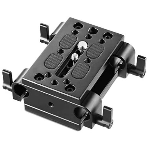 SMALLRIG Camera Tripod Mounting Baseplate w/15mm Rod Clamp Rail Block for Tripod/Shoulder Support System - 1798