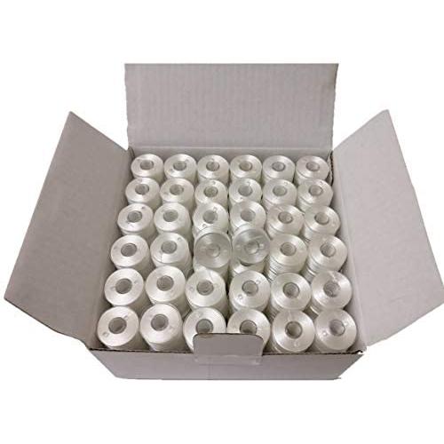 144pcs Prewound Bobbins Size A for Domestic Sewing/Embroidery Machines, fit with Brother Embroidery Machines, Plastic Sided, Size A, Class 15, 15J, SA156, White Color, 100% Polyester, 60S/2 100 Yards