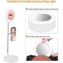 Velouer Selfie Ring Light with Makeup Mirror, with Stand and Mobile Phone Stand, for Live Broadcast/Makeup/YouTube Video/Photography, Compatible with iPhone Android