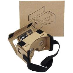 Google Cardboard,Virtual Real Store 3D VR Headsets Virtual Reality Glasses Box with Clear 3D Optical Lens and DIY Comfortable Head Strap Nose Pad for All 3-5.5 Inch Smartphones (Upgrade 1.0, 1 Pack)