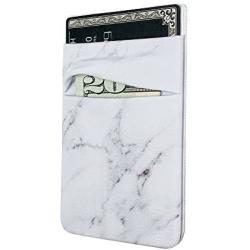 uCOLOR Two Pack Phone Card Holder Stretchy Lycra Wallet Pocket Credit Card ID Case Pouch Sleeve 3M Adhesive Sticker on iPhone Samsung Galaxy Android Smartphones (Black White Marble)