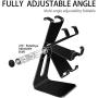 ORIbox Adjustable Cell Phone Stand, 2020 Aluminum Desktop Cellphone Stand with Anti-Slip Base and Convenient Charging Port, Fits All Smart Phones