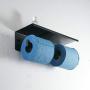Kelelife Toilet Paper Holder Wall Mounted Double Roll Holder with Phone Storage Shelf, Black Matte