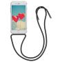 kwmobile Crossbody Case Compatible with Apple iPhone 7 Plus / 8 Plus - Clear Transparent TPU Cell Phone Cover with Neck Cord Lanyard Strap - Transparent/Black