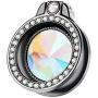 lenoup Glitter Bling Bling Phone Ring Holder,Sparkle Phone Ring Artificial Diamond Kickstand,Rhinestone Cell Phone Finger Ring Grip for Girls Women for Almost All Phones,Pad(Black)