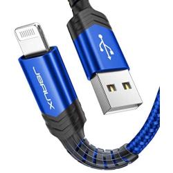 iPhone Charger Cable 6ft, JSAUX [Upgarded C89 Apple MFi Certified] Lightning Cable Nylon Braided USB Fast Charging Cord Compatible with iPhone 11 Xs Max X XR 8 7 6s 6 Plus SE 5 5s, iPad, iPod (Blue)