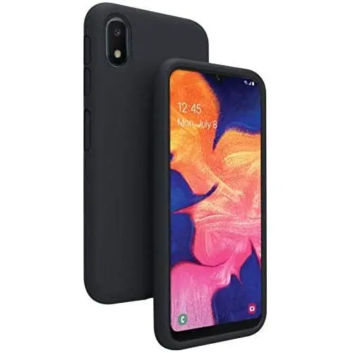 Vinve Liquid Silicone Case for Samsung Galaxy A10e, Gel Rubber Full Body Protection Shockproof Cover Slim Fit Case Drop Protection Case (Black)