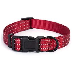 Mile High Life Dog Collar | Nylon with Reflective Three 3M Straps | Lime Green Hot Blue Pink Purple Red