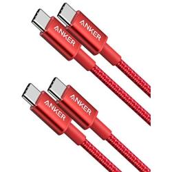 USB C Cable, Anker 2 Pack New Nylon USB C to USB C Cable (3.3ft 60W), PD Type C Charging Cable for MacBook Pro 2020, iPad Pro, Galaxy S20, Switch, Pixel, LG and Other USB C Charger Red