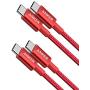 USB C Cable, Anker 2 Pack New Nylon USB C to USB C Cable (3.3ft 60W), PD Type C Charging Cable for MacBook Pro 2020, iPad Pro, Galaxy S20, Switch, Pixel, LG and Other USB C Charger Red
