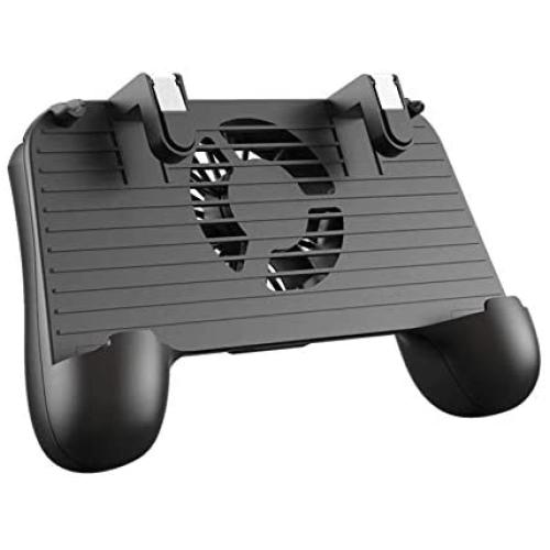 Mobile Game Controller[Upgrade Version] and Gamepad for PUBG 4-in-1 with Gamepad Shoot and Aim Trigger Phone Cooling Pad Power Bank for 4.5-6.5inch Android & iOS Fortnite/Knives Out