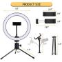 LED Ring Light 10.2" with Tripod Stand & Phone Holder for YouTube Video &Live Streaming,Dimmable Desk Makeup Ring Light for Photography,Mini Desktop LED Lamp with 3 Light Modes & 9 Brightness Level …