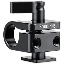 SMALLRIG Single 15mm Rod Clamp with Cold Shoe Adapter for 15mm Rods Support System, Monitor Mount, Microphone Mount - 1597