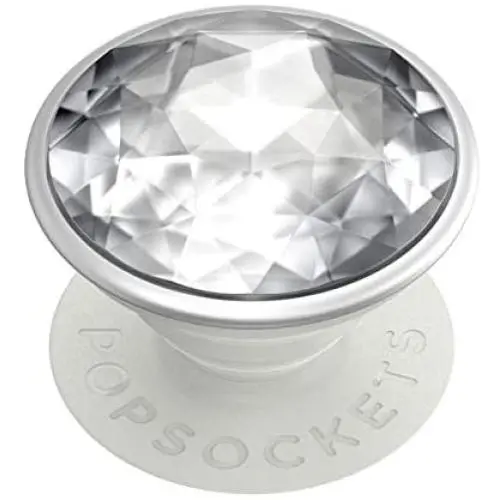 PopSockets: PopGrip with Swappable Top for Phones and Tablets - Disco Crystal Silver PopSockets: PopGrip with Swappable Top for Phones and Tablets - Disco Crystal Silver