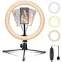 3T6B Selfie Ring Light, 8&quot LED Desktop Live Light with Tripod Stand & Phone Holder Selfie Fill Light Ring Light Desktop Makeup for Live Streaming & YouTube Video Photography