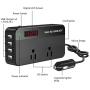 BMK 200W Car Power Inverter DC 12V to 110V AC Car Inverter 4 USB Ports Charger Adapter Car Plug Converter with Switch and Current LCD Screen