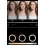 NiSotieb Protable USB Interface Brightness Adjustable Selfie Ring Light with 2 Mobile Phone Holder Desktop Fill Light On-Camera Video Lights for Live Stream/Makeup/YouTube Video