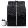KUPPET 2020s Newest Portable Folding steam Sauna Room 2L Single-use Home Sauna spa, Weight Loss Through Chair, Remote Control, steam Pot, Foot pad, mat (Black)