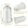 Simthread - 26 Selections - Various Assorted Color Packs of Polyester Embroidery Machine Thread Huge Spool 5500Y for All Purpose Sewing Embroidery Machines - White