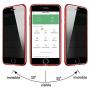 iPhone 7 Plus Case,iPhone 8 Plus Case, ZHIKE Anti-Peep Magnetic Adsorption Case Front and Back Tempered Glass Full Screen Coverage One-Piece Design Flip Privacy Cover (Anti Spy-Clear Red)