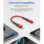 JSAUX Lightning to 3.5mm Female Headphone Jack Adapter, Apple MFi Certified iPhone Audio Dongle Cable Earbuds Headphone Converter Compatible with iPhone 11/11 Pro/11 Pro Max/SE/X XR XS XS Max 8 7-Red