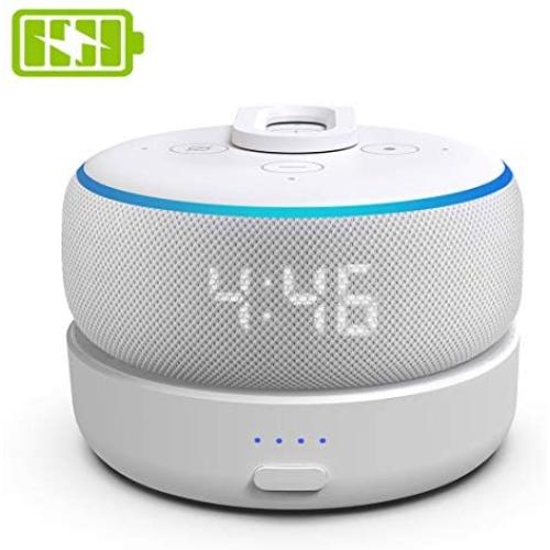 GGMM D3 Battery Base for Dot 3rd Gen to Make Dot Portable, White (Not Include Dot 3rd)