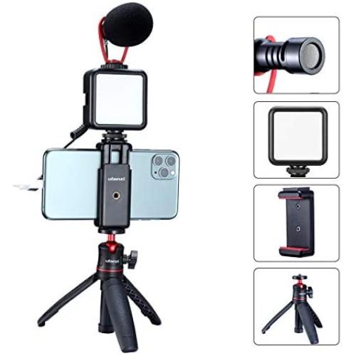ULANZI Smartphone Video Kit, Phone Tripod + LED Video Light + Video Microphone + Phone Clip, Universal Phone Vlogging Setup YouTube Equipment for iPhone 11 Pro Max XS 8 Samsung Google OnePlus