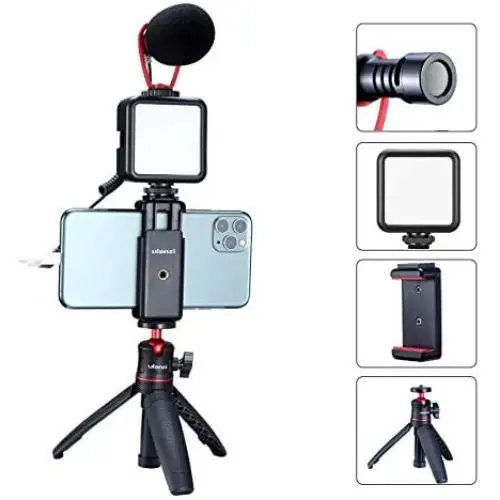 ULANZI Smartphone Video Kit, Phone Tripod + LED Video Light + Video Microphone + Phone Clip, Universal Phone Vlogging Setup YouTube Equipment for iPhone 11 Pro Max XS 8 Samsung Google OnePlus ULANZI Smartphone Video Kit, Phone Tripod + LED Video Light + Video Microphone + Phone Clip, Universal Phone Vlogging Setup YouTube Equipment for iPhone 11 Pro Max XS 8 Samsung Google OnePlus