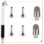 Capacitive Disc Stylus Pens, 2 in 1 Universal Stylist Pens for All Capacitive Touch Screens Cell Phones, iPad, Tablet, Laptops with 6 Replacement Tips by Domiy (Black/White)