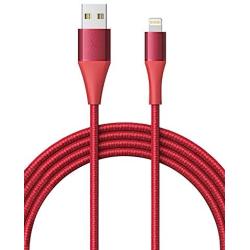 Xcentz Lightning Cable 3ft, Apple MFi Certified iPhone Charger, Braided Nylon Fast Charging iPhone Cable with Premium Metal Connector for iPhone 11/11 Pro/X/XS/XR/XS Max/8, iPad Mini/Air, Red