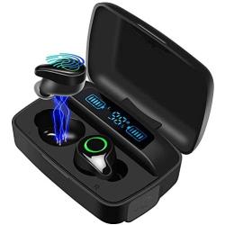 DuoTen Waterproof Wireless Earbuds, Bluetooth 5.0 Wireless Headphone 156H Playtime Hi-Fi Stereo Sound, IPX7 Waterproof in-Ear Wireless Earphones w/Mic LCD Digital Display 2200mAh Rechargeable Case