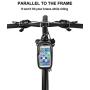 ROCKBROS Bike Phone Bag Waterproof Bicycle Frame Bag Pannier Top Tube Touch Screen Cycling Phone Case Holder for iPhone X XS 8 7 Plus Cellphone Below 6.5 Inches