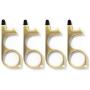 Baswlth 4-Pack No Touch Door Opener Tool,Touch Free Safe Door Opening Keychain Tool,Stylus Multi-function Key Tool for Handle,Touchscreens,Keypad,Button and Bottle Opener(Bronze)