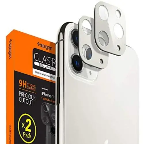Spigen Camera Lens Screen Protector [2 Pack] designed for Apple iPhone 11 Pro / iPhone 11 Pro Max - Silver