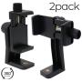 2 Pack Phone Mount Tripod Adapter - Universal Cell Phone Clamp Holder, Tripod Firm Attachment for iPhone, Galaxy and Other Smartphones
