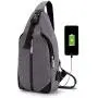 Seoky Rop Sling Bag for Men Women Shoulder Crossbody Bag with USB Charging Port for Travel Hiking Cycling Gray Seoky Rop Sling Bag for Men Women Shoulder Crossbody Bag with USB Charging Port for Travel Hiking Cycling Gray