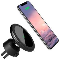 360° Rotation Car Qi Wireless Charger, Magnetic Car Charger, Car Vent Cell Phone Holder, Compatible with iPhone 11 Pro Max, Xs, Xr, X, 8/8 Plus, Samsung S7/S8+/Note 7and More