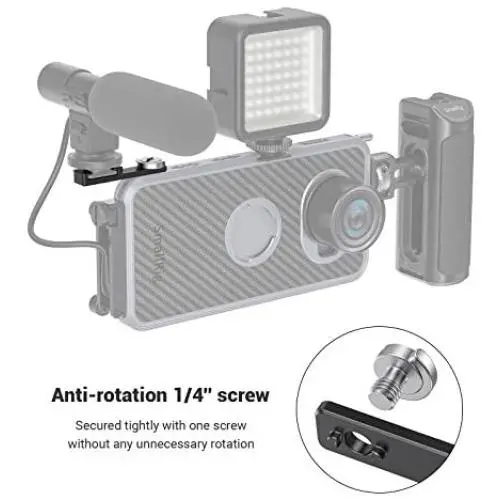 SmallRig Smartphone 1/4”-20 Thread to Cold Shoe Adapter, Horizontal Extended Cold Shoe Mount for Pro Mobile Cage and Smartphone Video Rig - BUC2638 SmallRig Smartphone 1/4”-20 Thread to Cold Shoe Adapter, Horizontal Extended Cold Shoe Mount for Pro Mobile Cage and Smartphone Video Rig - BUC2638