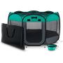 Ruff n Ruffus Portable Foldable Pet Playpen + Carrying Case & Collapsible Travel Bowl | Indoor/Outdoor use | Water Resistant | Removable Shade Cover | Dogs/Cats/Rabbit | Available in 3 Sizes