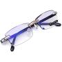 TERAISE Rimless Reading Glasses Fashion Diamond Cut Edge Design Anti-Blue Lens Spectacle Readers for Men(1.5X)