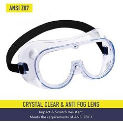 Safety Goggles, Protective Safety Glasses, Soft Crystal Clear Eye Protection - Perfect for Construction, Shooting, Lab Work, and More, 2 Pack (White)