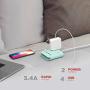 Multi Plug Outlet Extender & Splitter: iHome PowerReach 6ft Extension Cord with 2 Outlets & 4 USB Ports for Multiple Smartphone Charging - Desktop/Magnetic Wall Mounting Charger