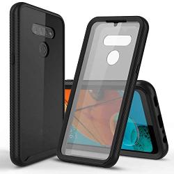 CBUS Heavy-Duty Phone Case with Built-in Screen Protector Cover for LG K51, LG Reflect –– Full Body (Black)